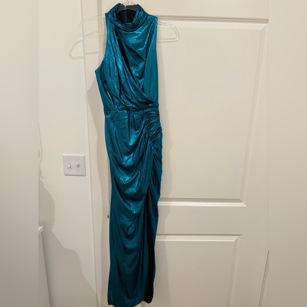 Mac Duggal Peacock formal gown
